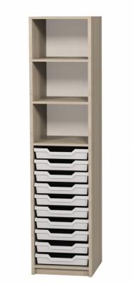 Шафа відкрита з полицями і пластиковими лотками (7702) АНШАР ГРУП 360х405х2115 мм